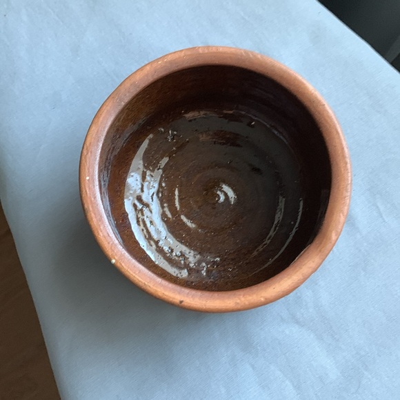 Vintage Rustic Brown Studio Art Pottery Handcarved Bowl - Picture 3 of 6